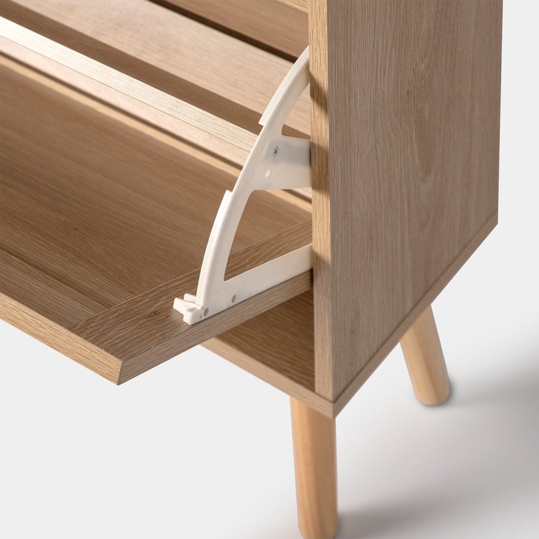 Scarpiera stretta in legno naturale e rattan naturale Tahiti - 5