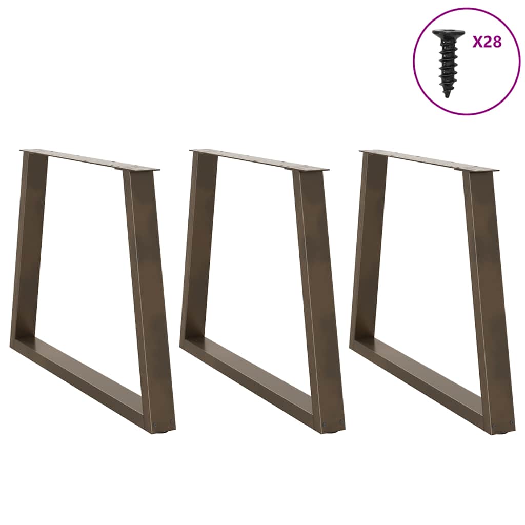 Maison Exclusive - Pieds de table à manger en forme de V, 3 pièces, acier l, 90 x (72-73,3) cm - 3