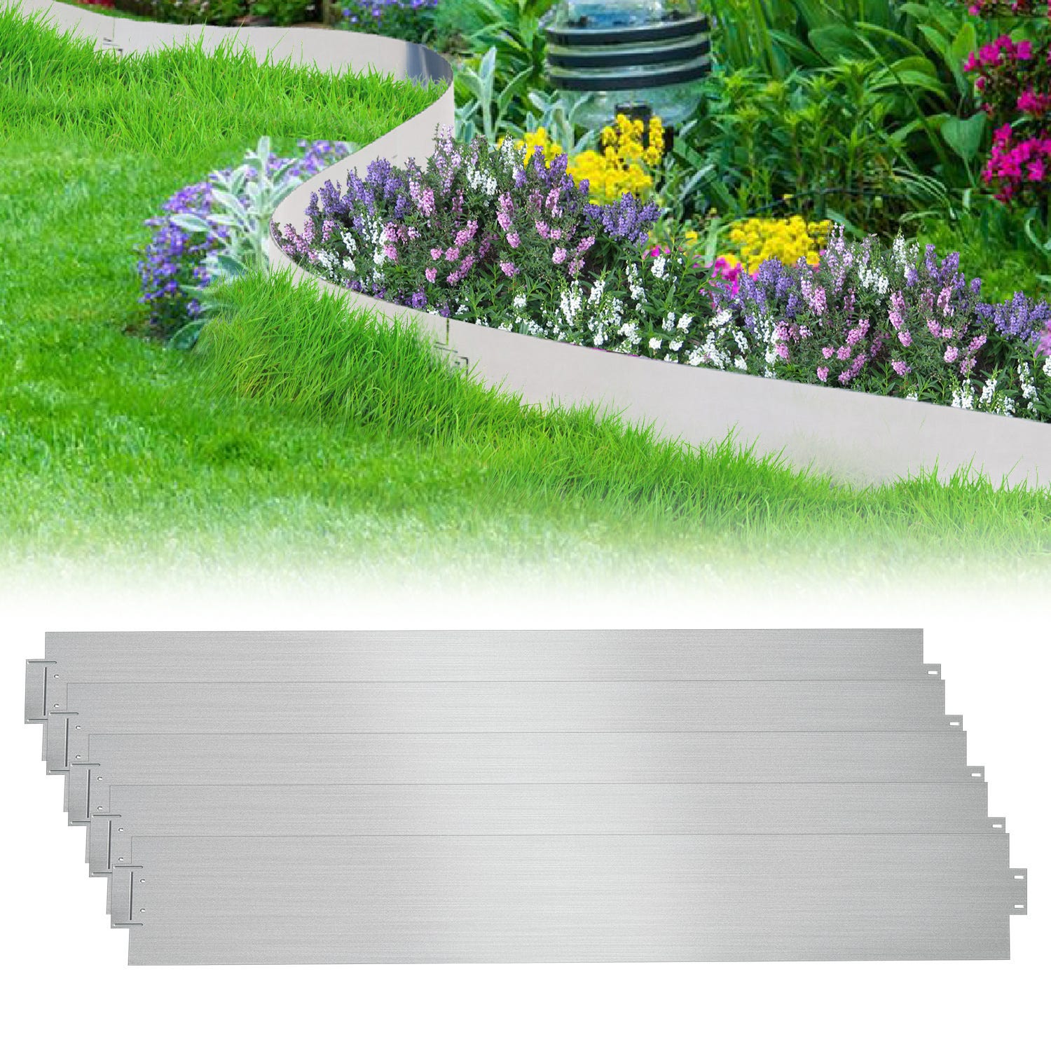 Bordo Prato 15 Cm Bordo Per Prato In Metallo Zincato - 40 Metri Flessibile E Facile Da Installare E 833011 Bordo Prato 15 Cm Bordo Per Prato In Metallo Zincato - 40 Metri Flessibile E Facile Da Installare E 833011