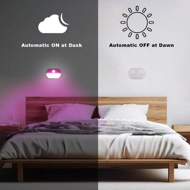 Luce Notturna Con Sensore Di Movimento - Plug-in Automatica 230V, Cromo, 3.5W - Foto 4