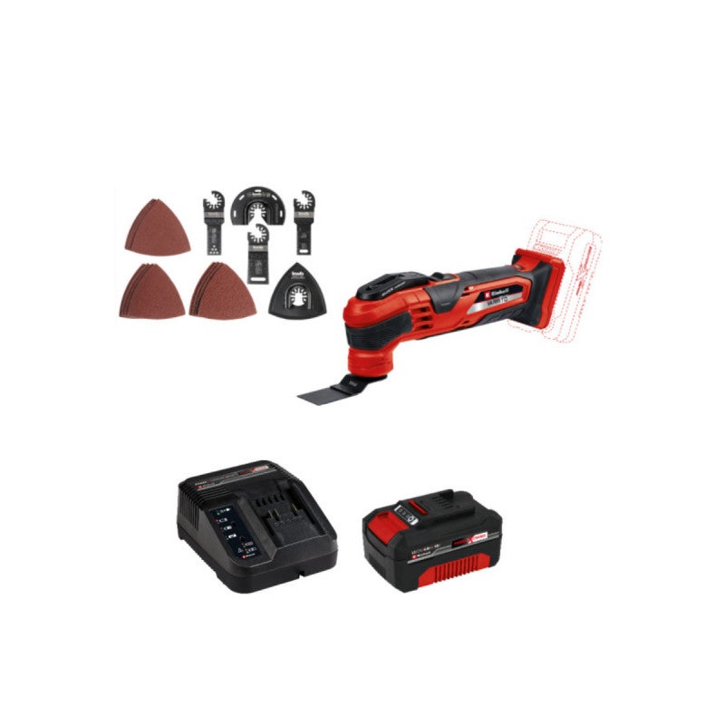 Einhell VARRITO Outil Multifonction Sans Fil 18V Power X-Change – Ponceuse, Scie, Grattoir + Accessoires, Sans Batterie Ni Chargeur