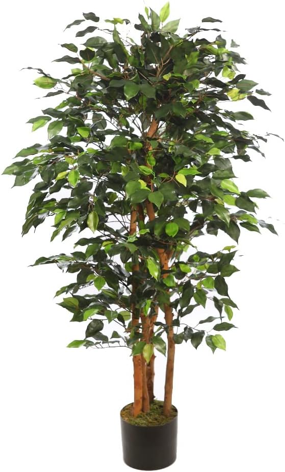Plantas Artificiales Decorativas Interior HOMCOM Planta Artificial Bananero 120 Cm Con Maceta Y 15 Hojas Planta Decorativa Para Interior Verde Palmera Artificial