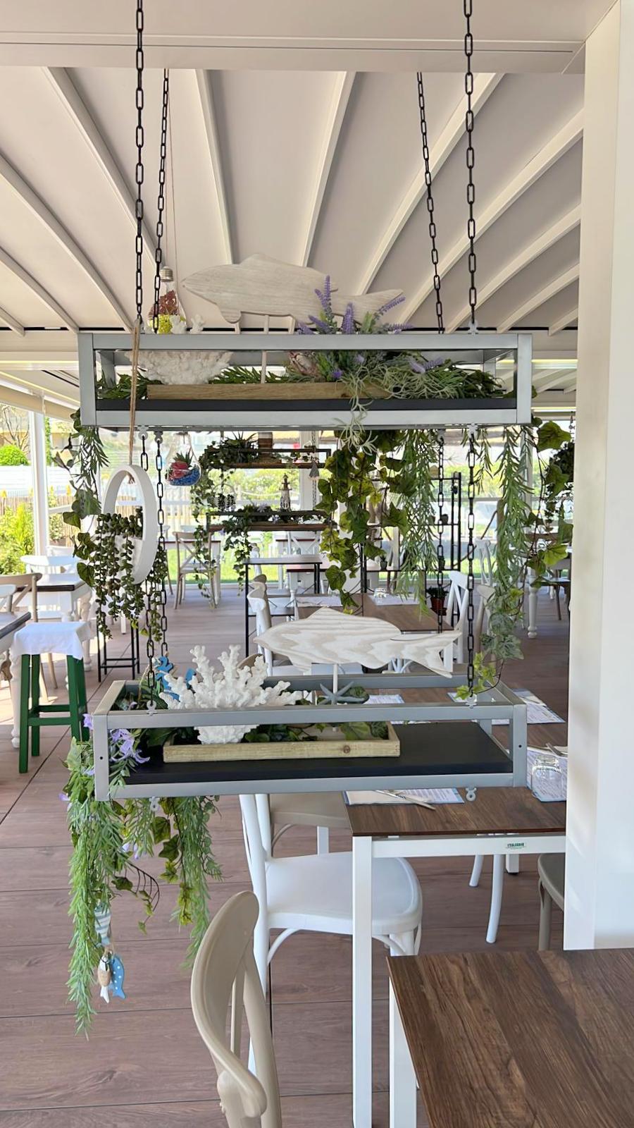 Etagère FLEURS SUSPENDUE au PLAFOND GRIS NOIR longueur 75 cm avec chaînes pour fleurs jardin vertical verre porte bouteille bar cuisine - 7