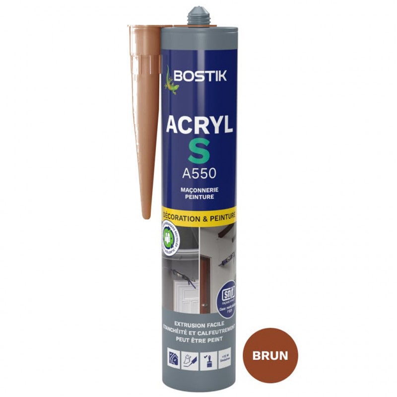 Mastic acrylique bostik acryl s - gris - cartouche 310 ml - 30613664 - 3