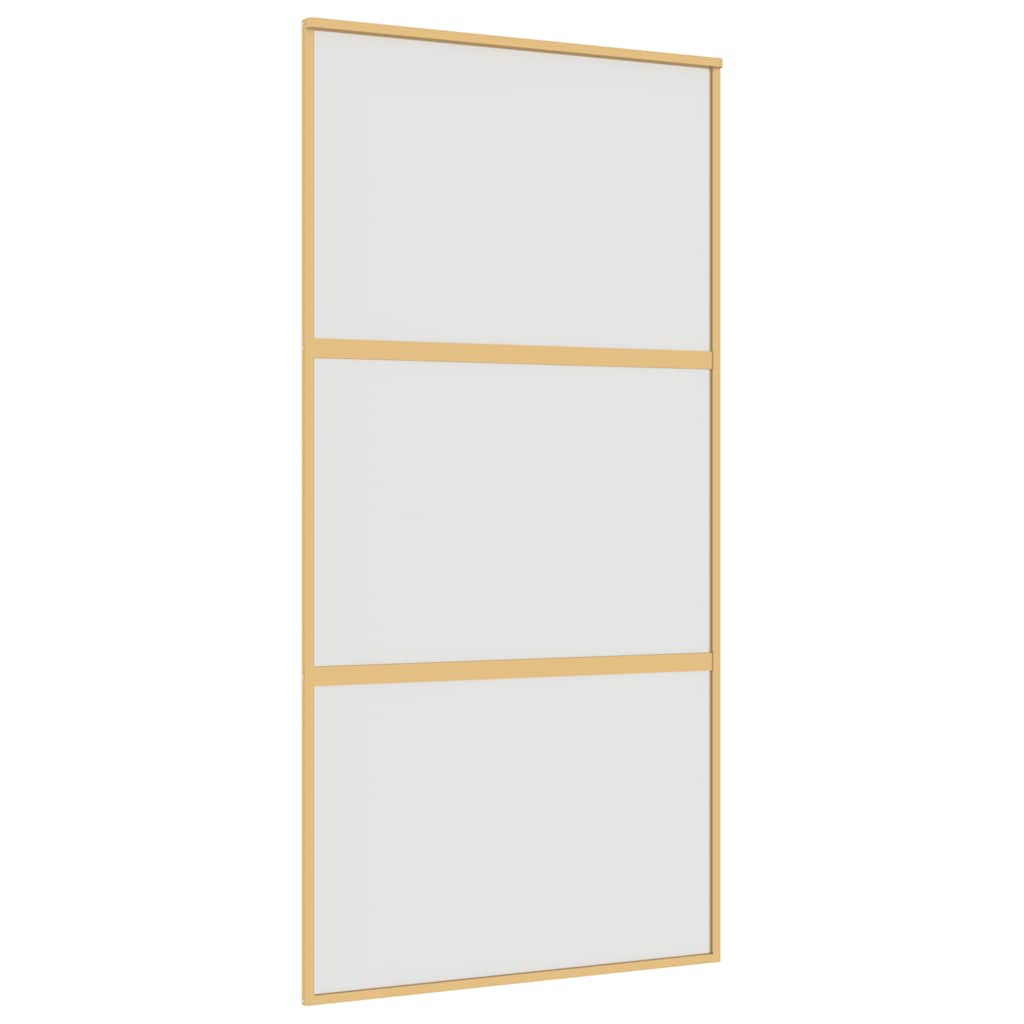 Porta Scorrevole Oro 102,5x205 Vetro Smerigliato ESG Alluminio vidaXL - 2