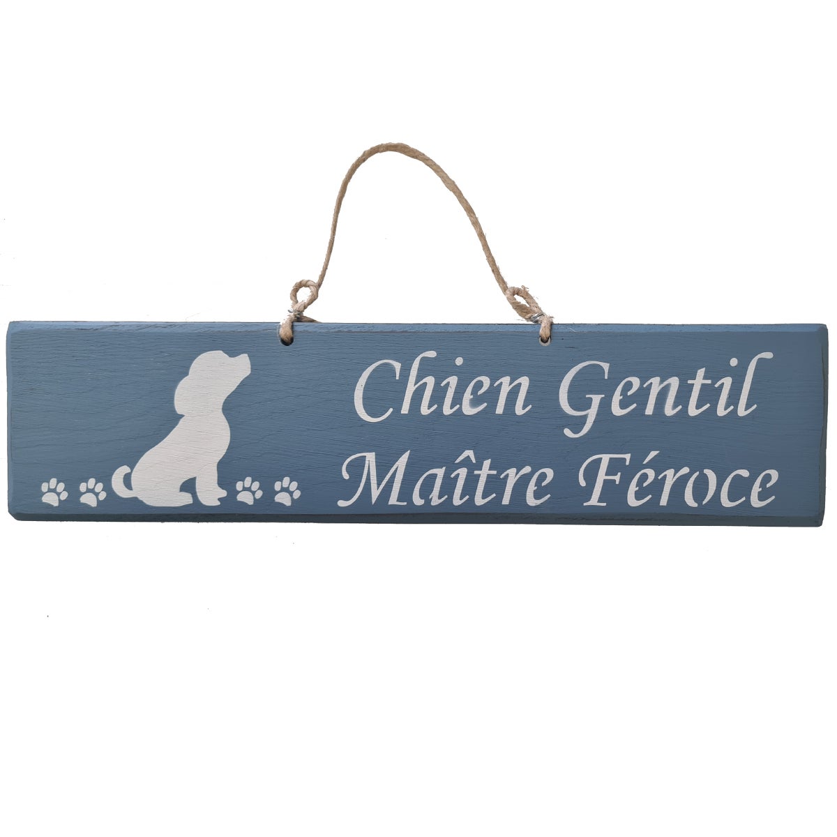 Plaque De Rue émaillée Personnalisée 10x18cm – « Chien Gentil, Maître Luna » Fait Main