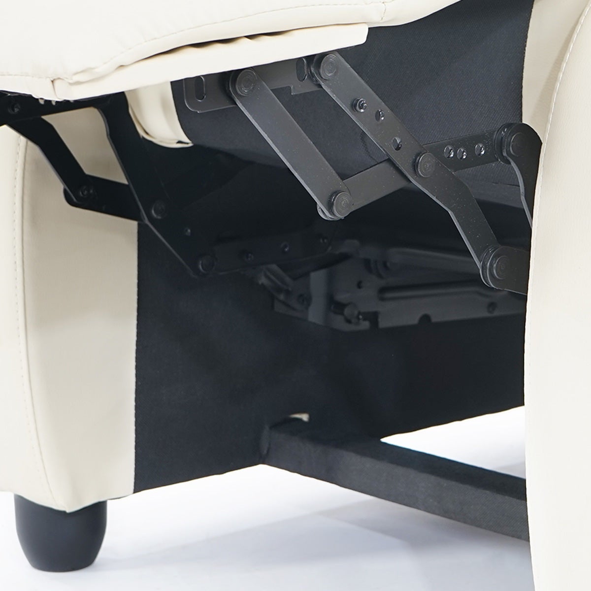 Fauteuil relax TV inclinable TV réglage du dossier et repose-pieds en synthétique crème 04_0002022 - 4