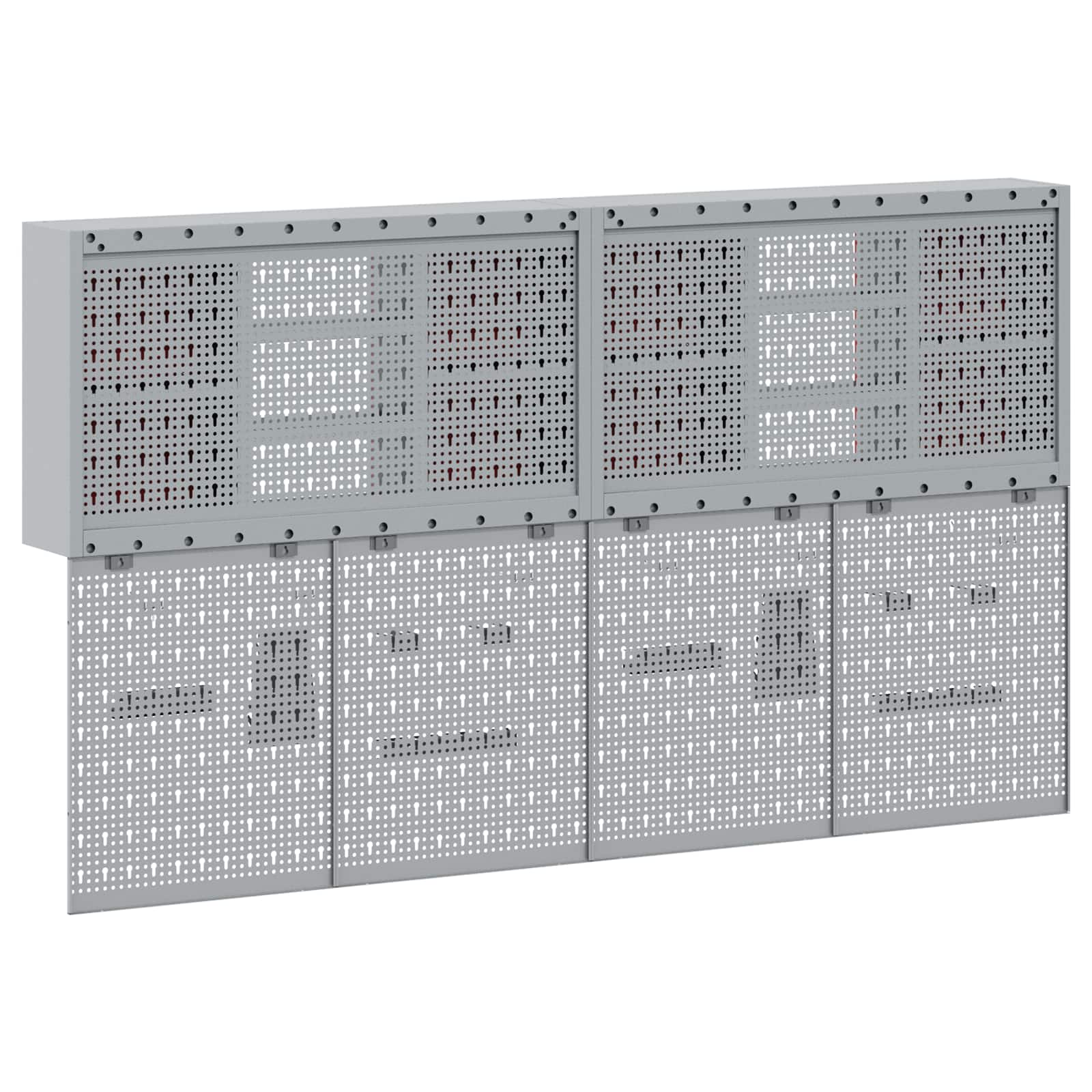 Ensemble d'armoires à outils 6 pcs Noir Acier enduit de poudre vidaXL - 9