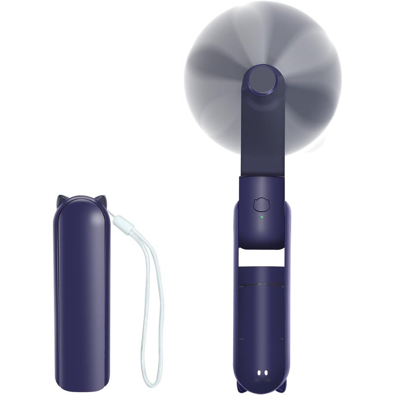 Przenośny wentylator - Mini wentylator ręczny - Nadaje się do podróży i na zewnątrz - Niebieski