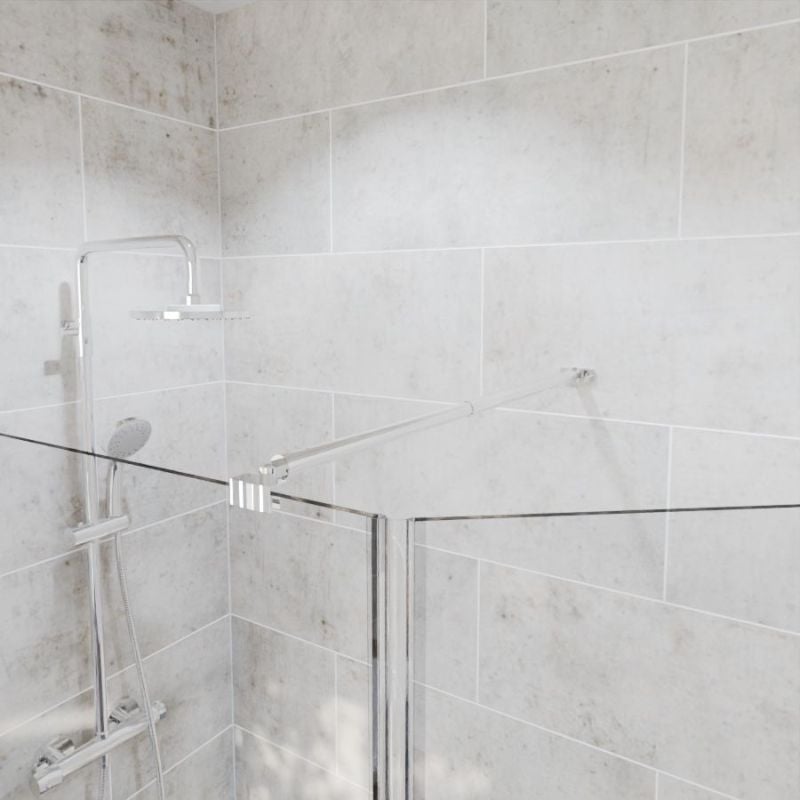 Paroi de douche italienne 100+40 x 185cm NEPTA verre 8 mm avec volet pivotant - 4