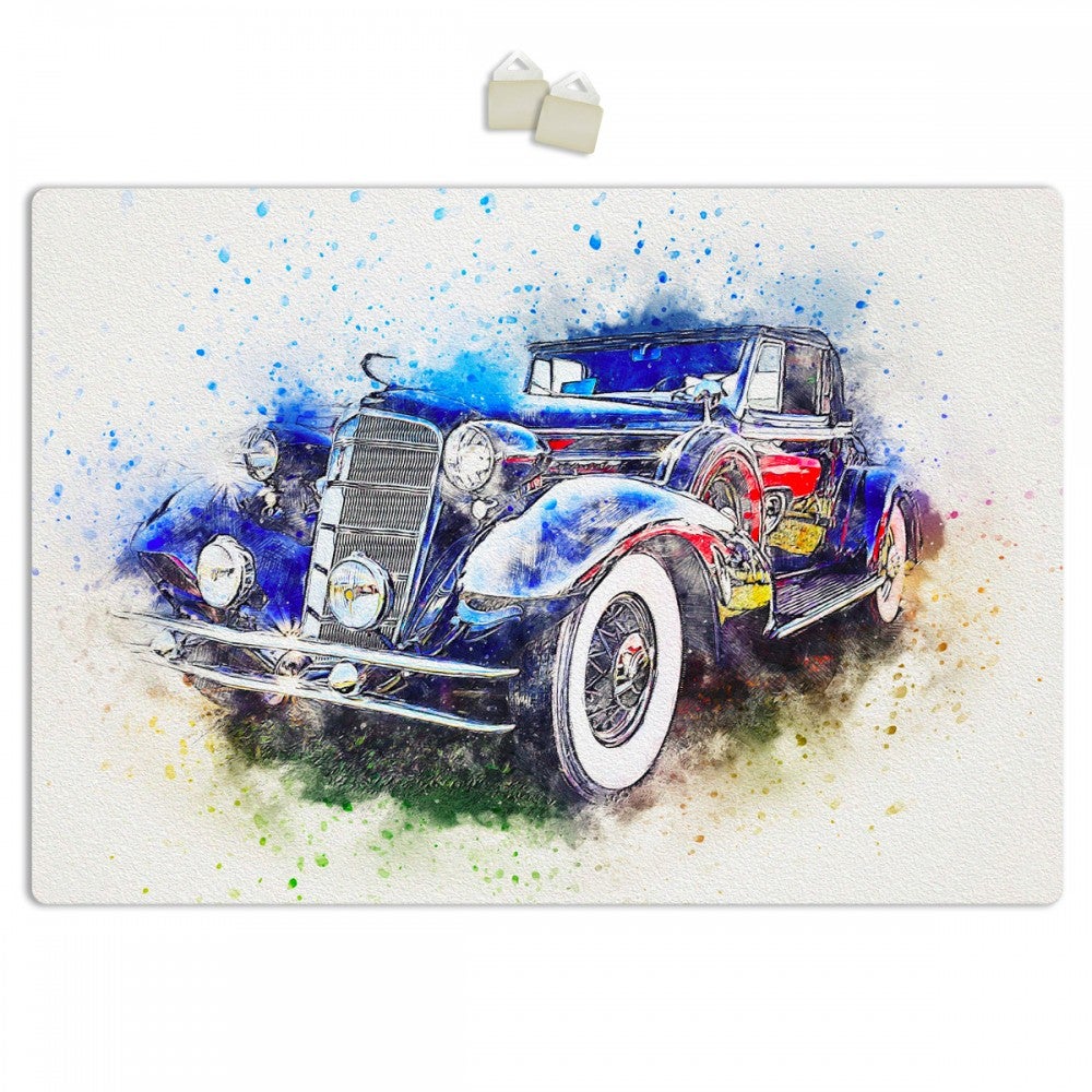 NIEBIESKI CADILLAC - PLAKAT Forex z ekspandowanego PVC o grubości 3 mm - 100x70 cm