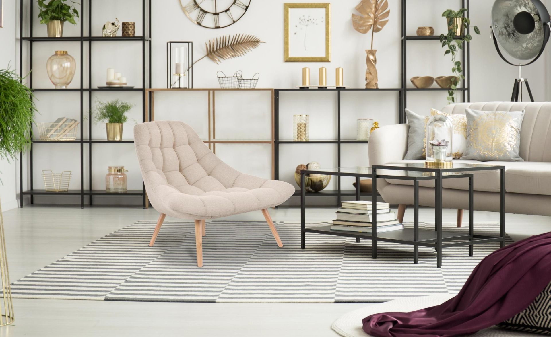 Fauteuil Danios Tissu Beige - 3