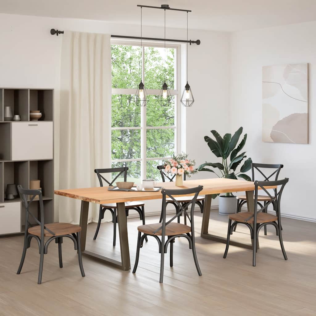 Maison Exclusive - Pieds de table à manger en forme de V, 2 pièces, acier l, 90 x (72-73,3) cm - 2