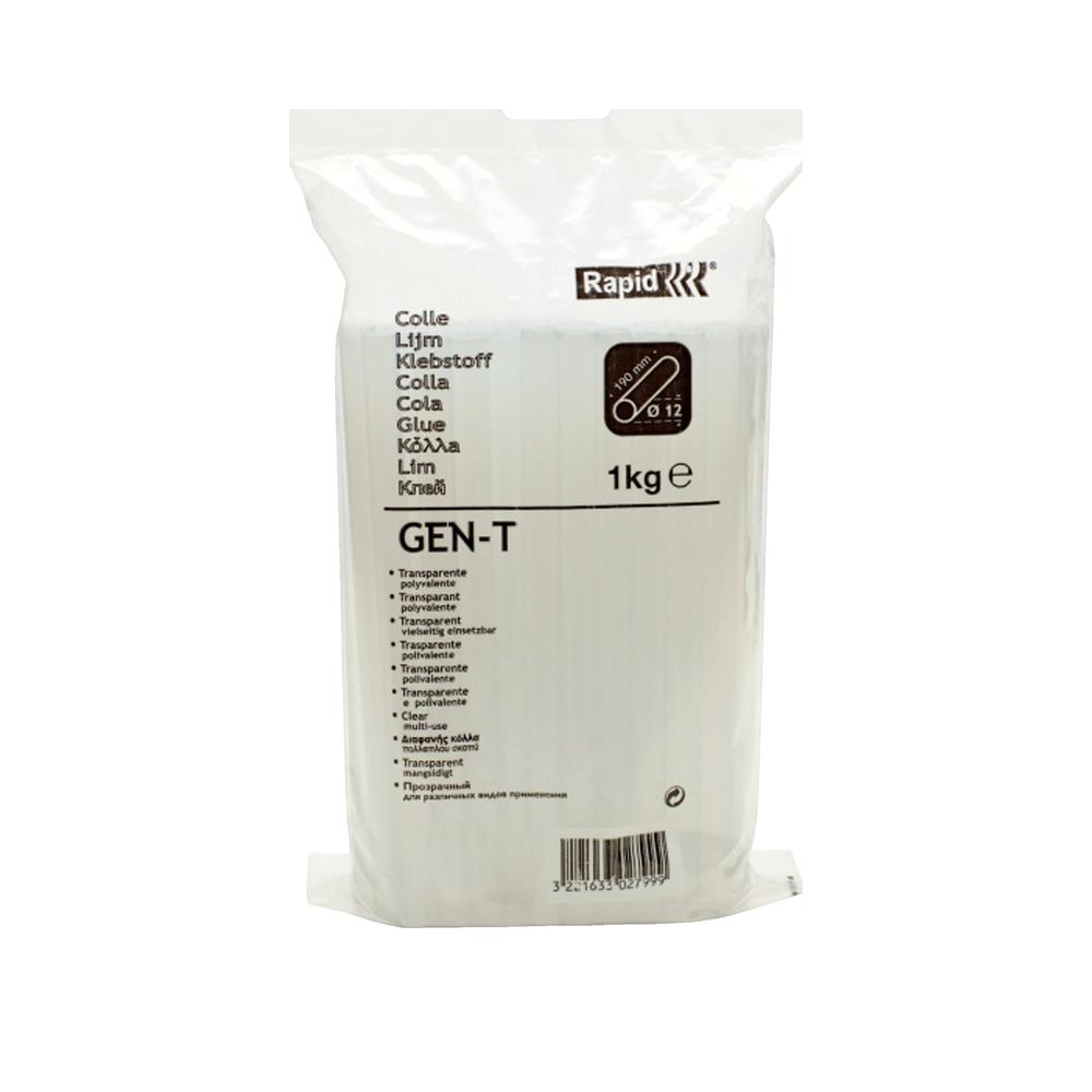 Rapid, 40302799, Batons de colle thermofusible, Gen-T, Transparent, ø12mm, Longueur 190mm, 1kg - 2