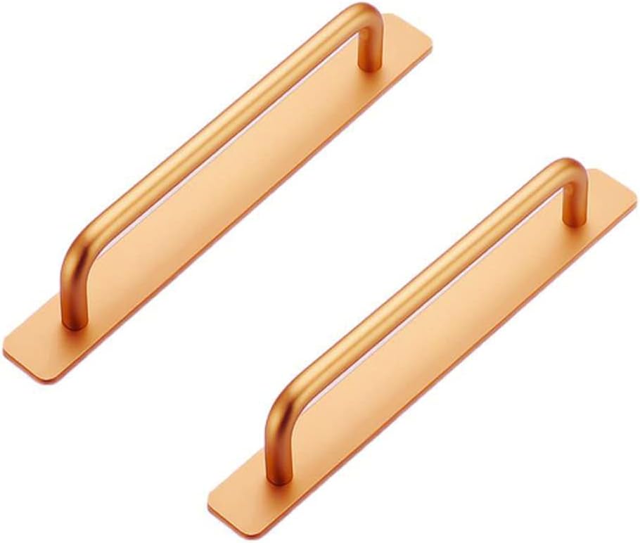 Zestaw 2 samoprzylepnych uchwytów aluminiowych, 170 mm, kolor złoty, uchwyty ze stali nierdzewnej do szafek, szuflad, kuchni, łazienki i sypialni