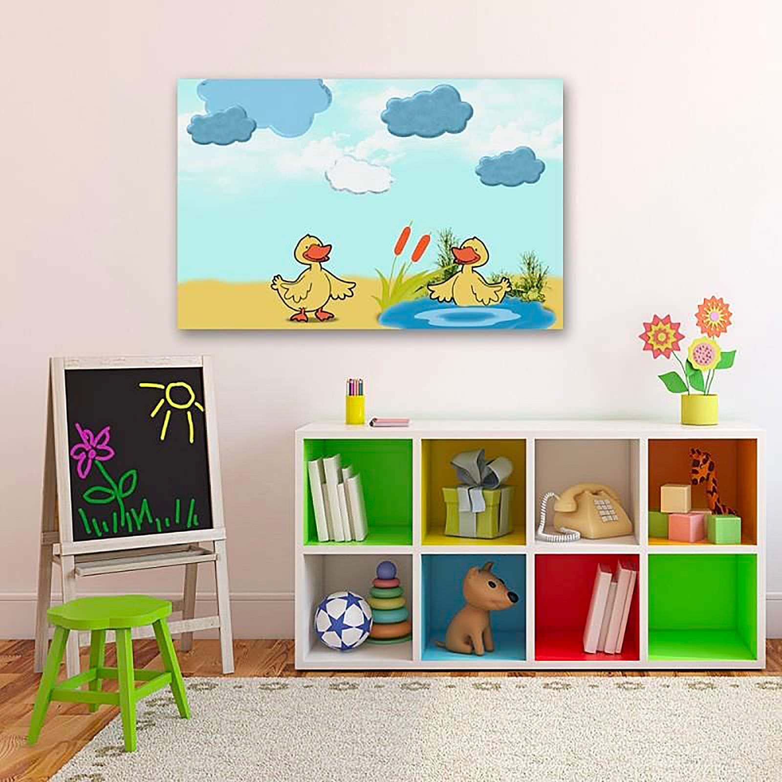 Tableau bois deux canards - 50 x 40 cm - 4