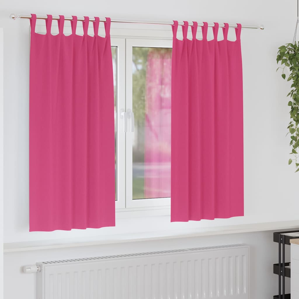 Firany blackout z kółkami 2 pcs Jasnoróżowy 175 x 140 cm vidaXL