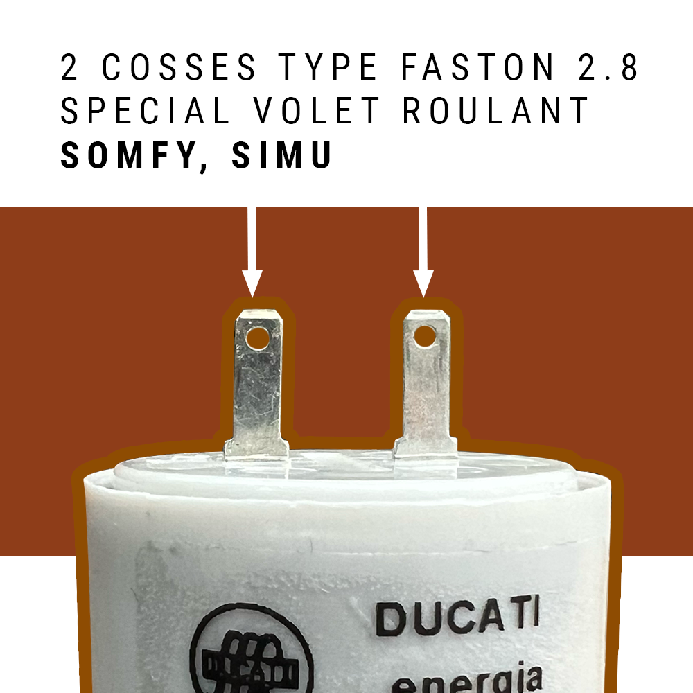 Condensateur 2,5 uF pour Moteur de Volet Roulant Bubendorff puissance