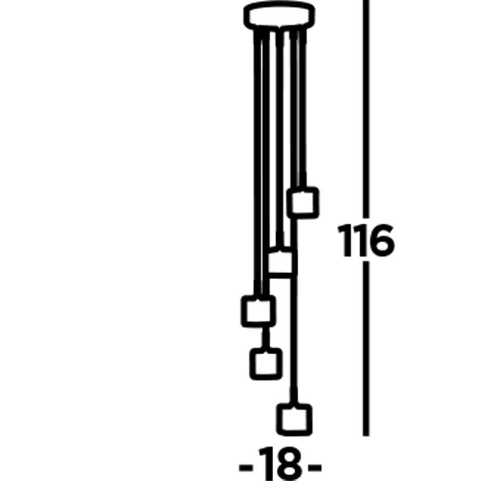 Suspension ice cube led - abat-jour en verre transparent multi-gouttes 5 ampoules chrome - 8
