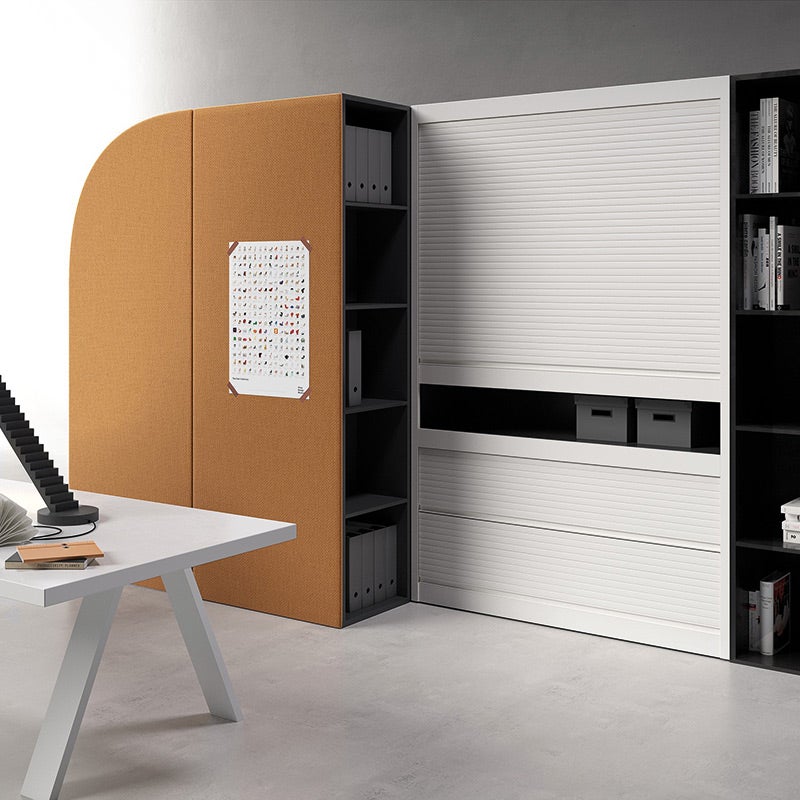 Système rideau coulissant pour meuble haut de cuisine - kit aluminium avec cassette - Décor : Alu satiné -ITAR - 3