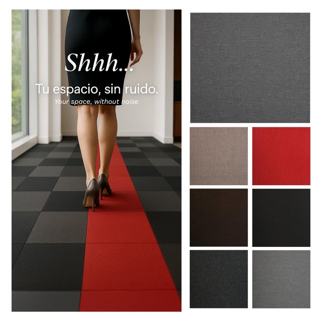 Panneaux Acoustiques Textiles Modulaires Gris 50x50 cm | Lot de 20 (5 m²) | Recyclés, Antidérapants et Doux | Modèle Eco Resonance