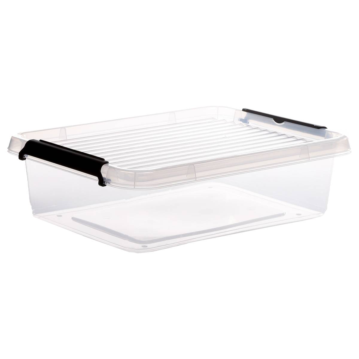 Caja De Plástico Transparente 5five Solutions+ - 100 Litros - Para Almacenamiento Y Organización
