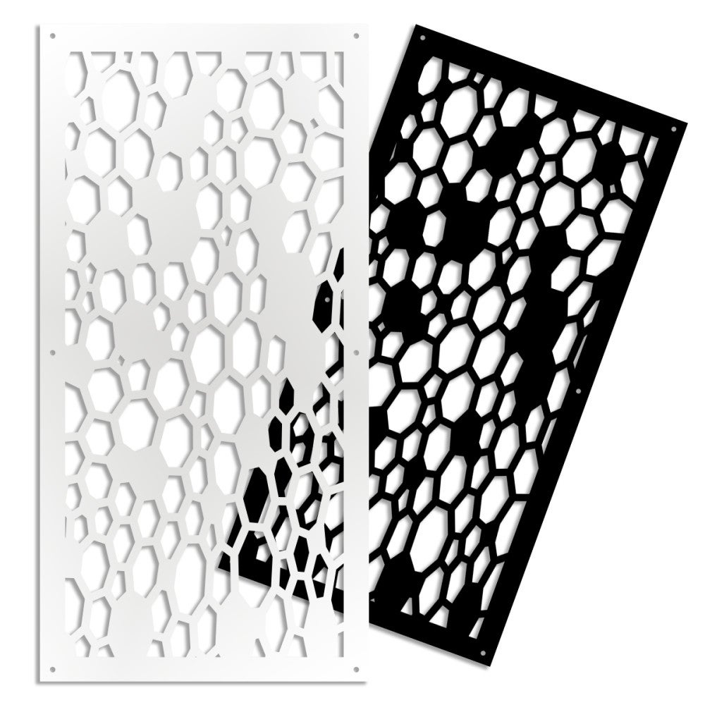 BEEHIVE - Panel perforowany z PVC - Osłona przeciwsłoneczna - Rozmiar 98x198 cm - Grubość 1 cm - Kolor BIAŁY