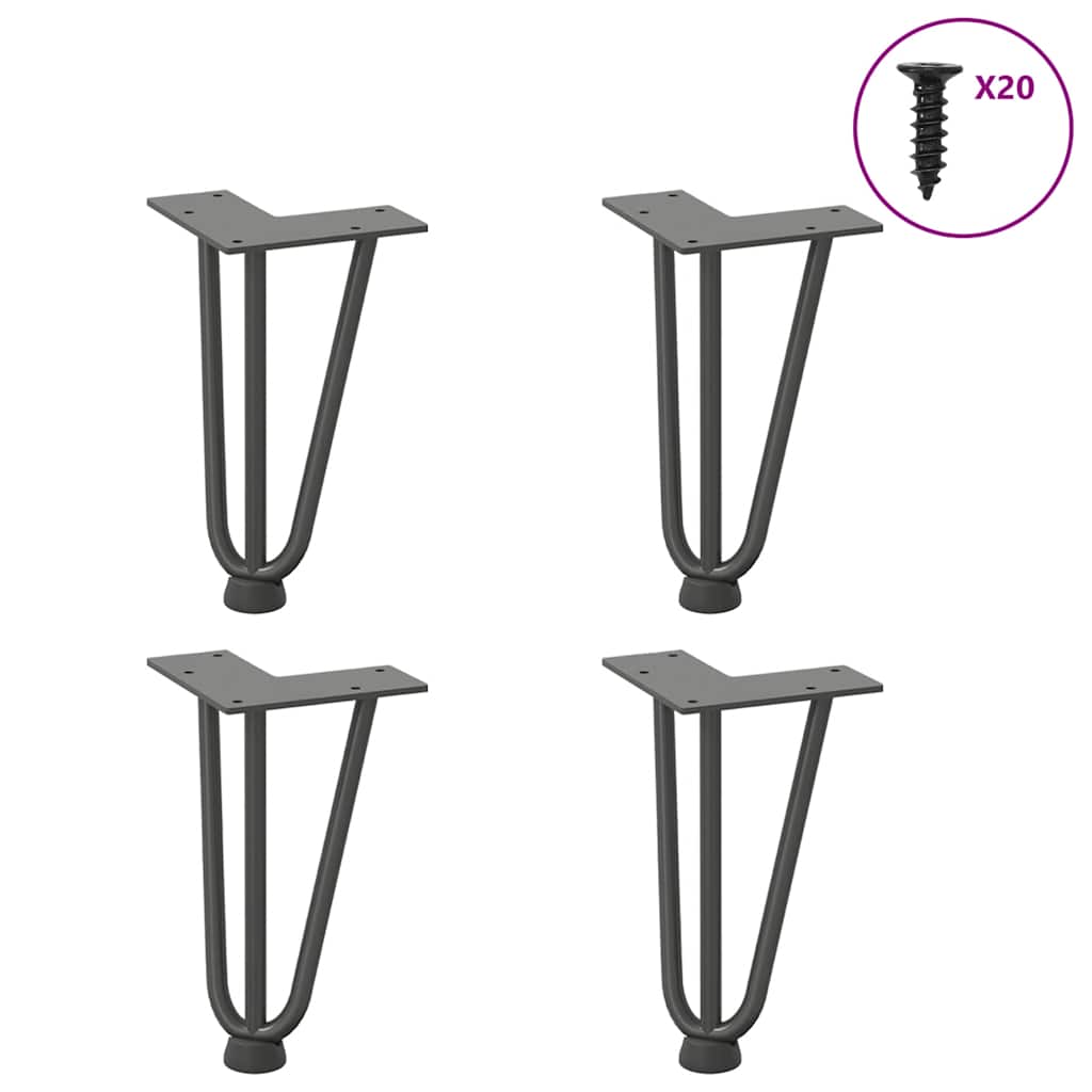 Nogi do stolika kawowego 4 szt. Antracyt 20 cm Stal lite vidaXL