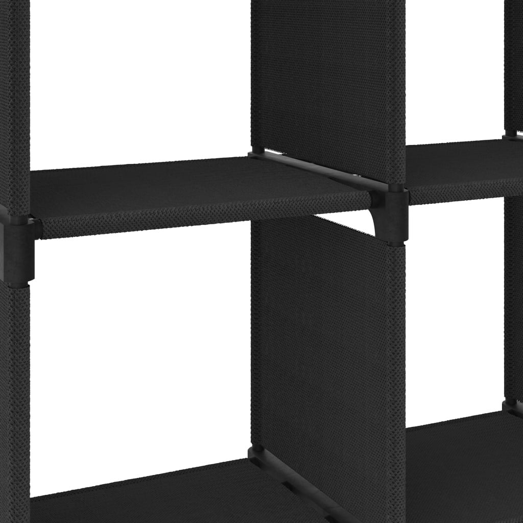 Estantería | Librería divisora de 4 cubos de tela negra 69x30x72,5 cm CFW31326 - 6