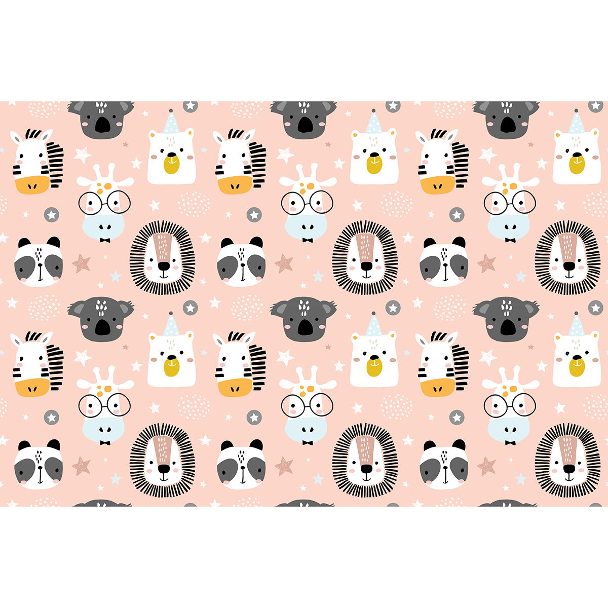 Pegatina muebles para niños cabezas de animales - adhesivo de pared - revestimiento sticker mural decorativo - 60x90cm - 2