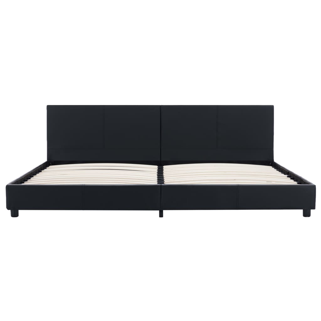 Maison Exclusive - Estrutura de cama 180x200 cm couro artificial preto - 3