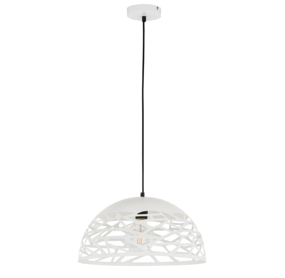 Lampa wisząca klosz z wyciętymi wzorami Armand biała matowa 1xE27x40W metal wym:120x40x40cm IP20 Italux