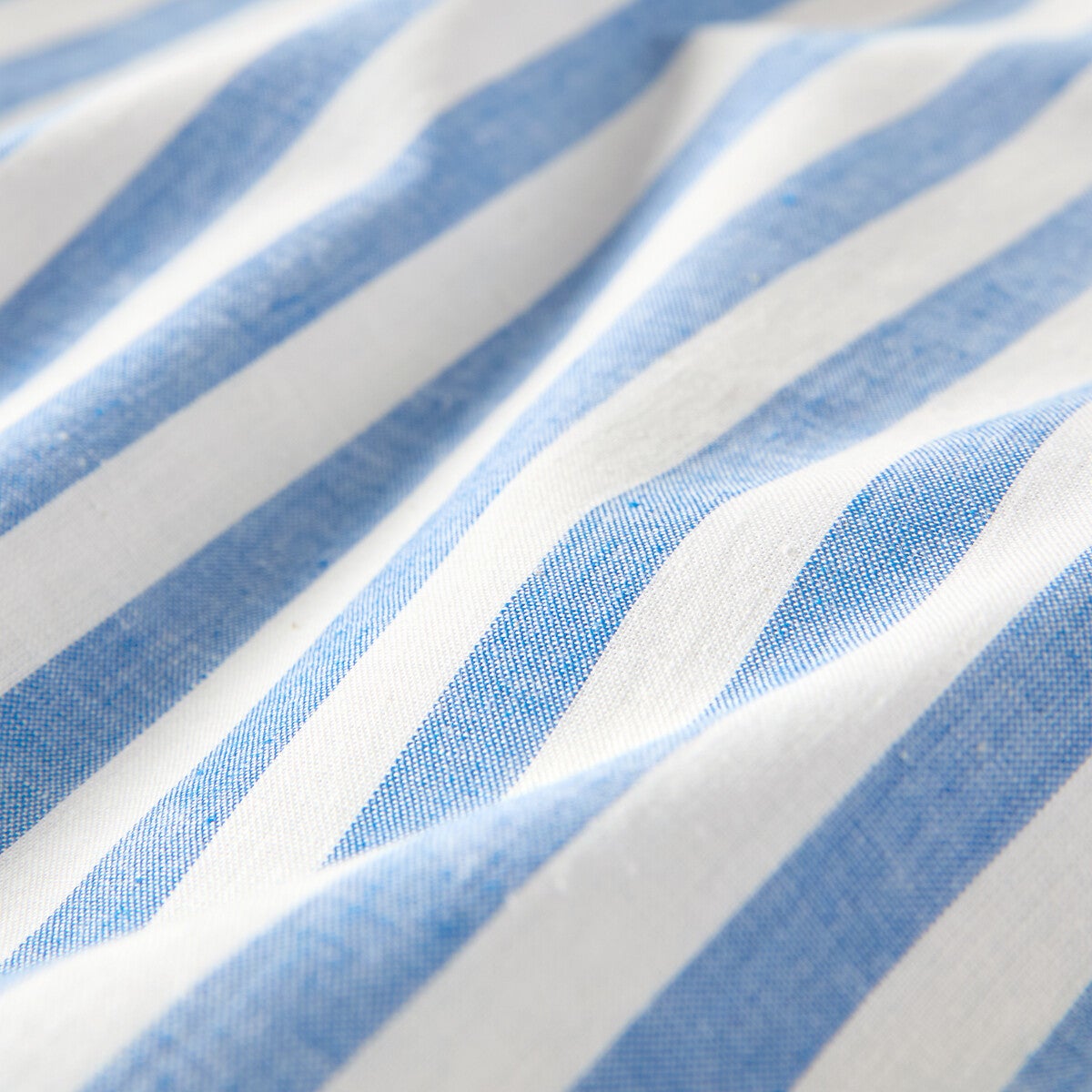 Drap plat en coton, Soizic bleu - Rayé bleu - 180 x 290 cm - 4