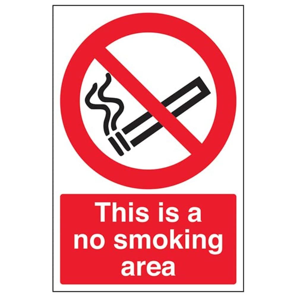 Cartello Di Sicurezza Con Scritta In Inglese"Smoking Area Cigarette