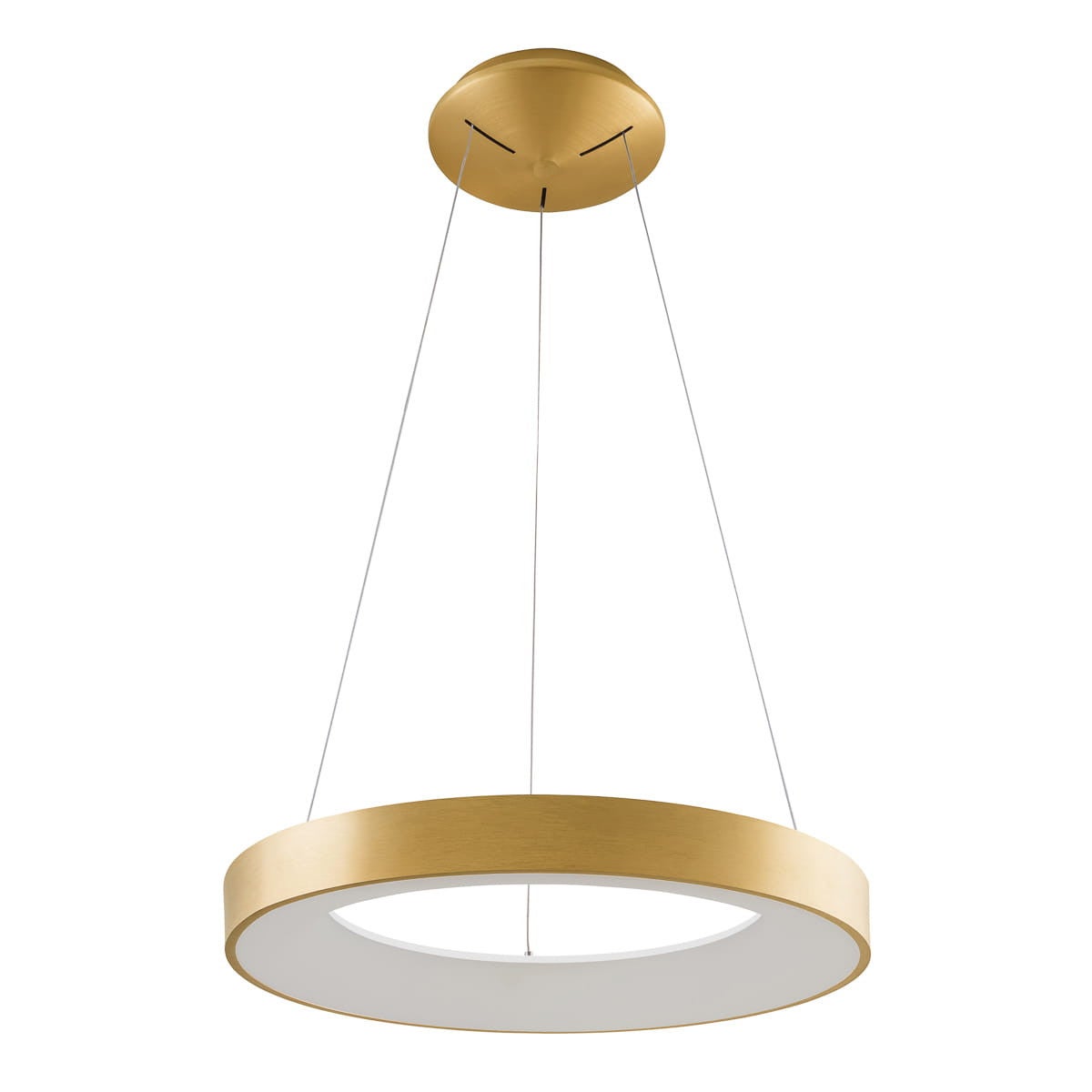 Lampa wisząca LED Giulia 40W Ciepła biel 2200lm aluminium złota szczotkowana-biała wym:120x48x48cm IP20 Italux