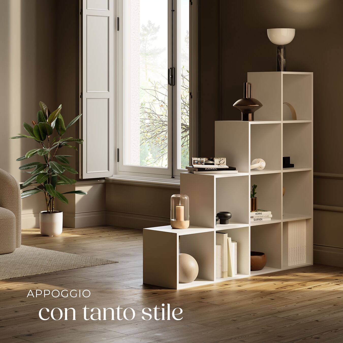 Libreria in truciolare con 10 scomparti aperti e design a cubi TECTAKE - 8