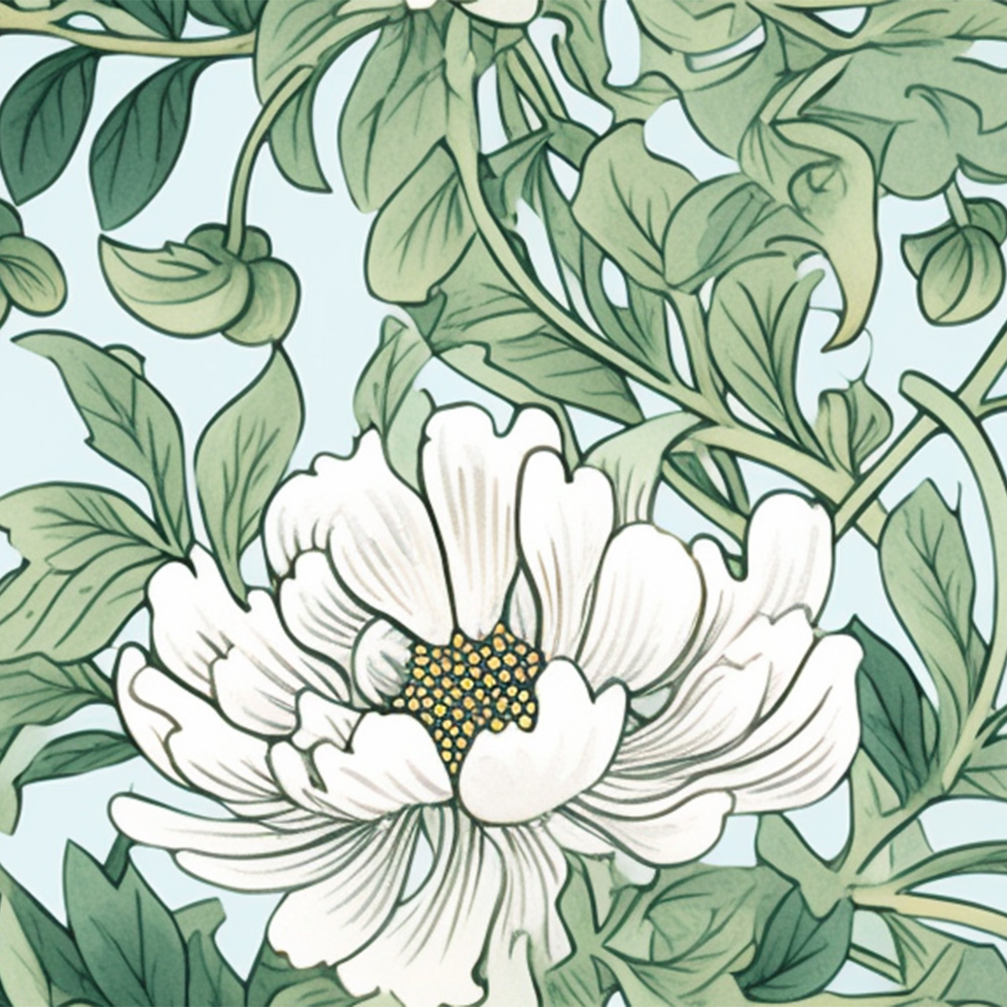 Frise décorative adhésive, frise william morris tendance feuilles et fleurs mélangées, 5 cm X 300 cm - 3