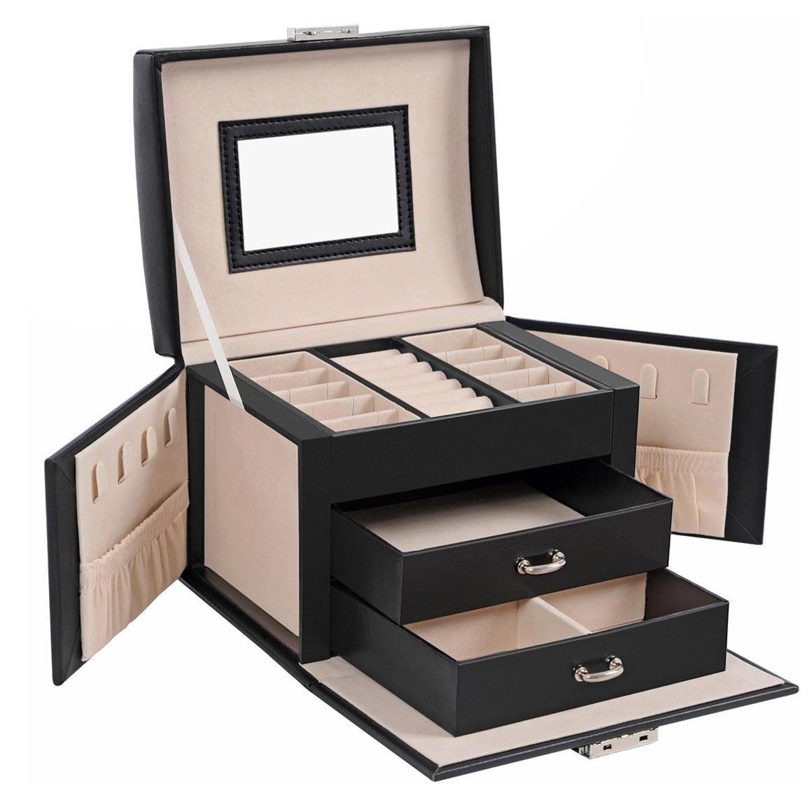 KYEYGWO Organisateur Bijoux Voyage - Pochette Rouleau PU Cuir & Velours - Rangement Bracelets, Colliers, Bagues - 28 Cm