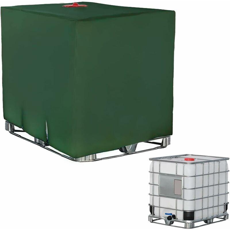 Bâche De Protection IBC 1000L Druuzyl - Housse étanche Anti-UV Avec Fermeture à Glissière (116x100x120cm, Vert) - 6