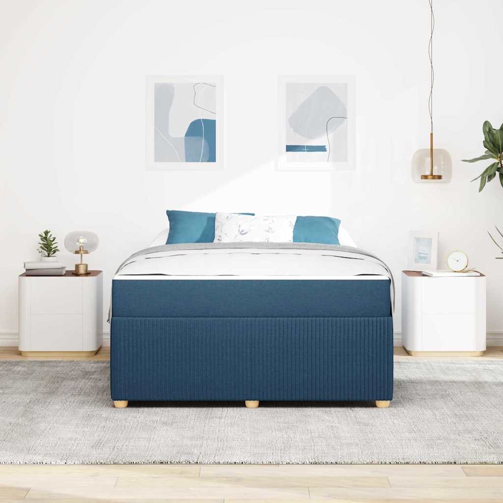 Cadre de lit en tissu bleu pour la chambre, 160 × 200 cm - 3