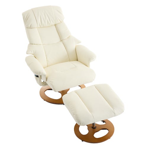 Fauteuil de massage de luxe en cuir PU avec repose-pieds,Noir | Leroy