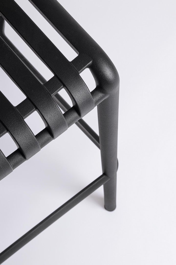 Tabouret d'extérieur en polypropylène résistant aux UV, noir - 7