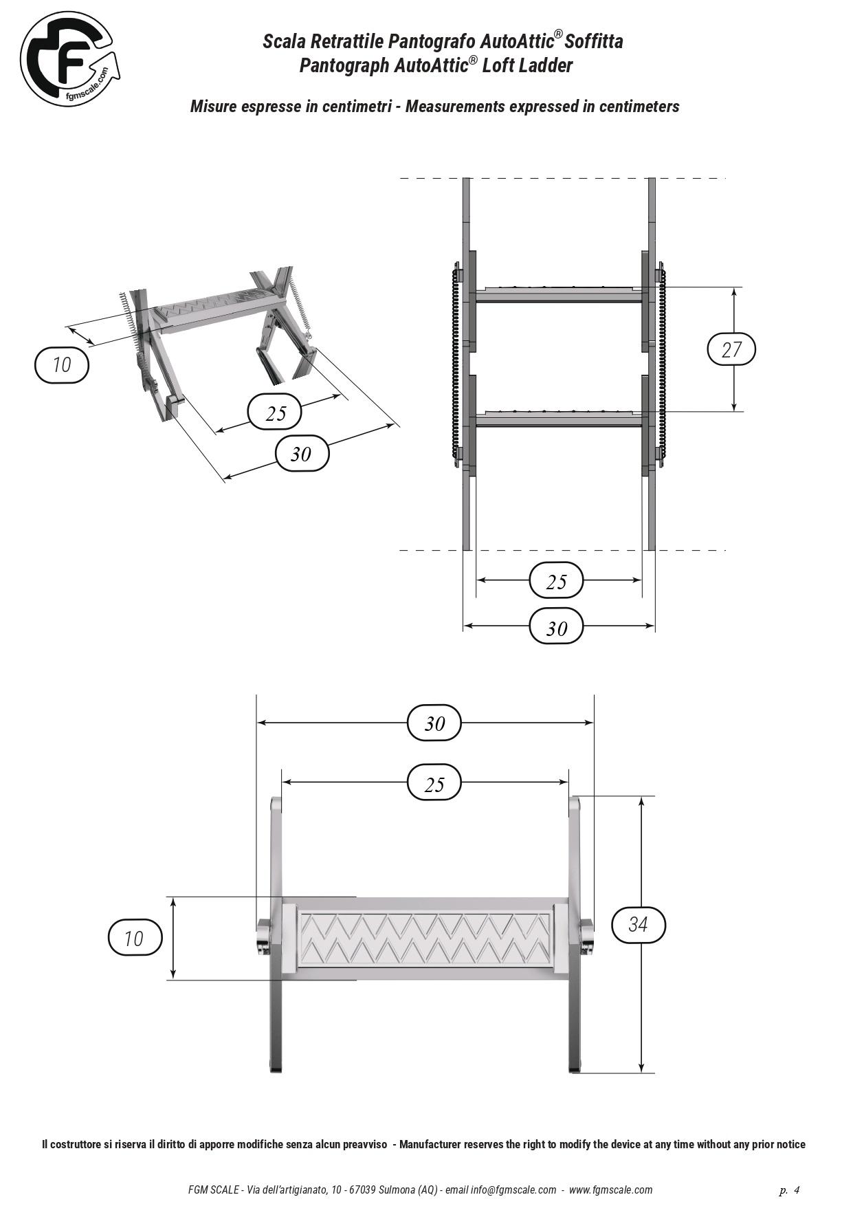 FGM SCALE - Échelle rétractable motorisée AutoAttic® Grenier | Étape côté 50 | Mesure 50x130 H=270-300 cm - 9