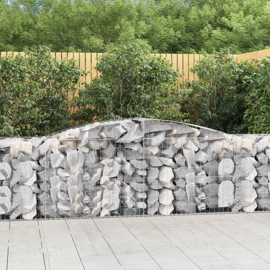 Kosze gabionowe, 15 szt, 400x50x80/100 cm, galwanizowane żelazo vidaXL