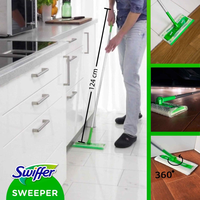 Kit de démarrage Swiffer Dry & Wet : 1 Balai, 8 Lingettes Sèches Et 3 Lingettes Humides - 2