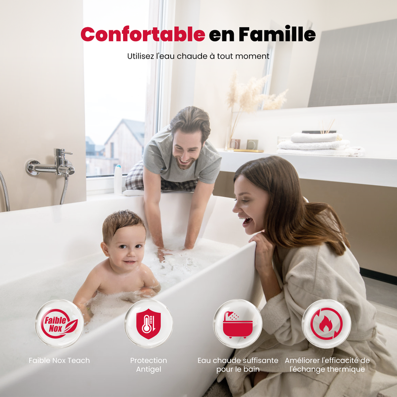 GASLAND BG300 11L Chauffe-eau instantanés intérieurs blanc, Chauffe-eau à gaz GPL 30/37mbar avec affichage LED - 2