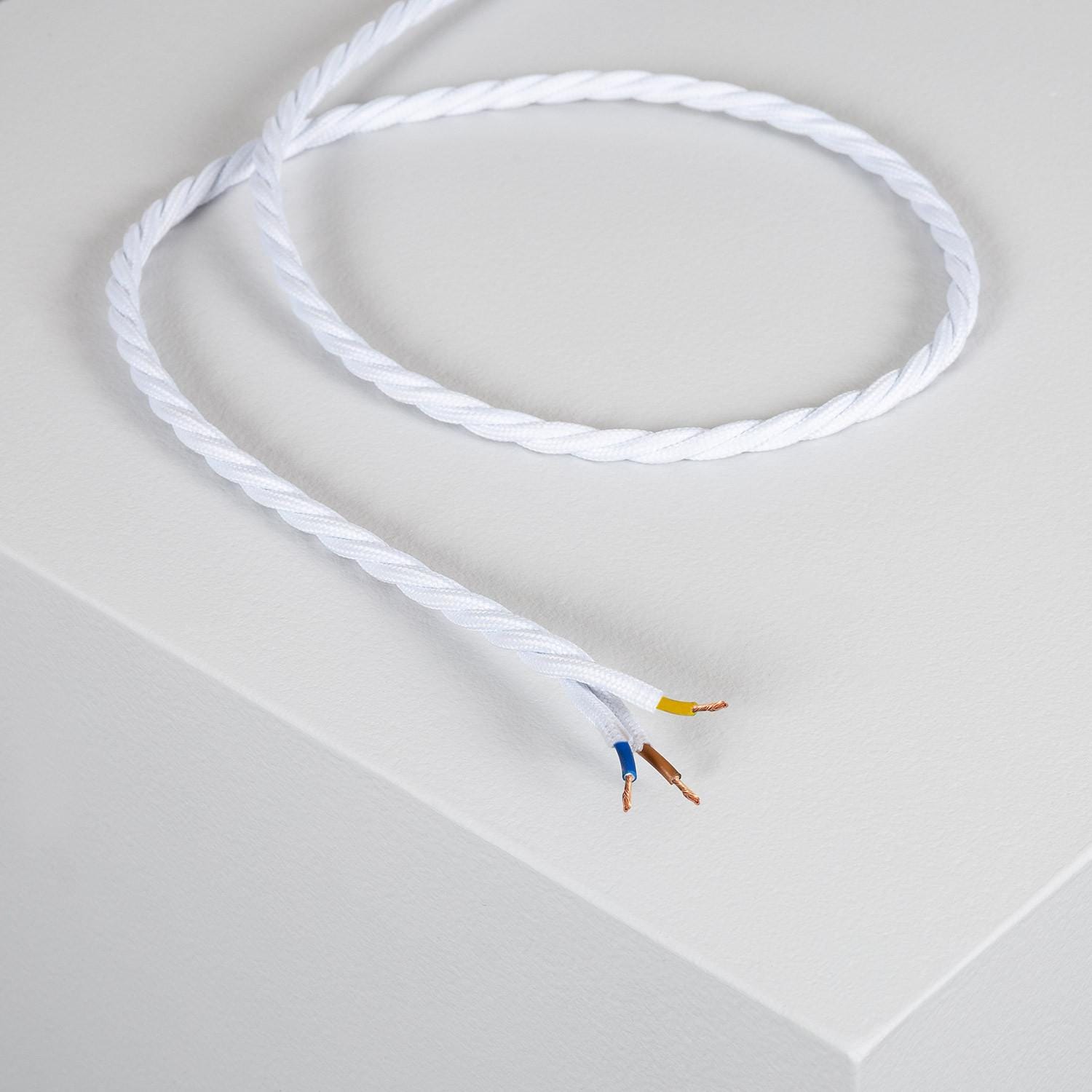 Câble Électrique Textile Tressé Blanc 6 m | Leroy Merlin
