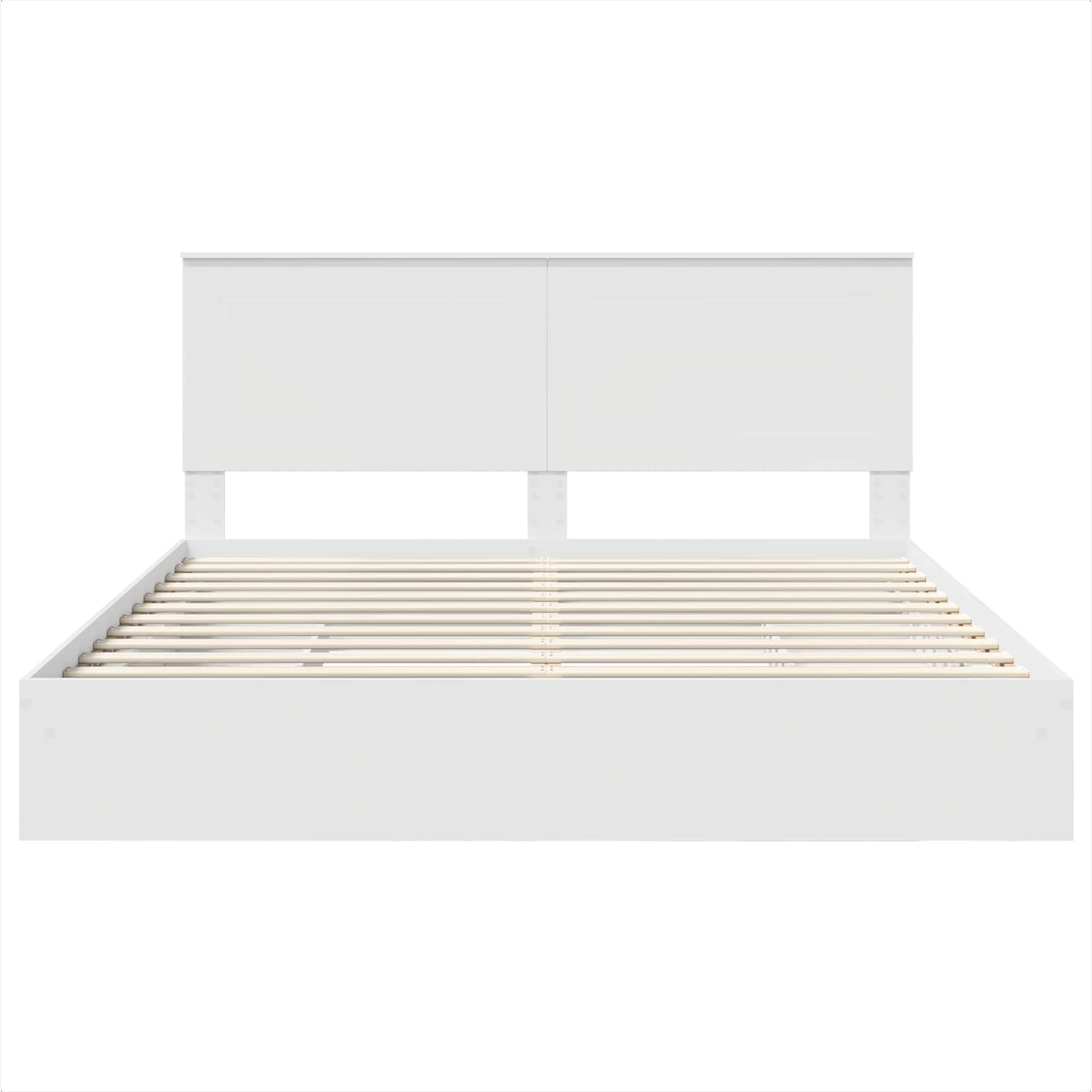 Lit de rangement blanc 180 x 200 cm panneau de bois - 8