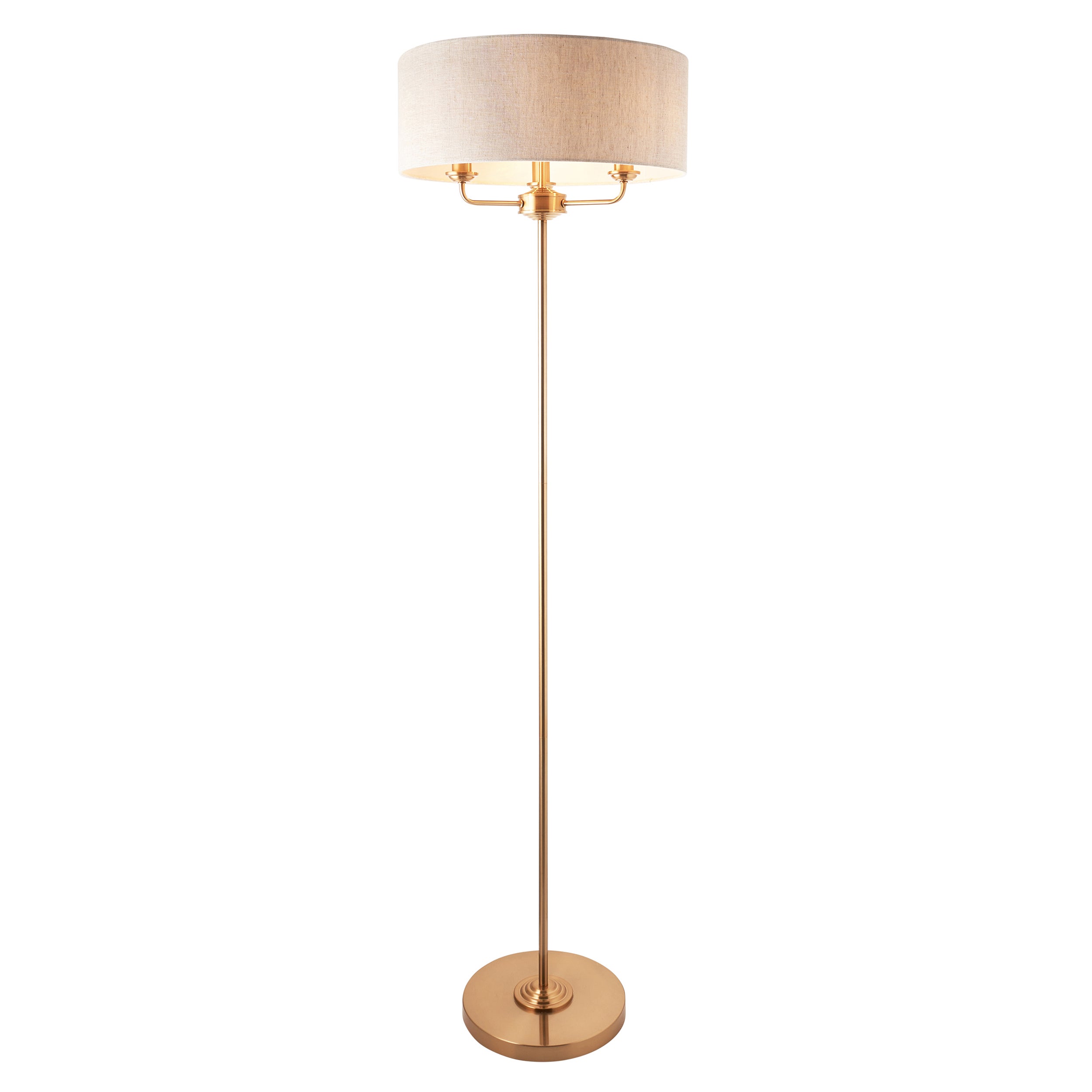 Lampa stojąca z abażurem HIGHCLERE vintage mosiężna 3xE14x6W metal wym:160x47x47cm IP20 Endon