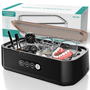 Nettoyeur Ultrasons, 48 kHz, 650 ml Nettoyage en Profondeur à 360°, Fonctionnement à une Touche avec, Convient pour le Nettoyage des Lunettes, des Bijoux et des Prothèses Dentaires